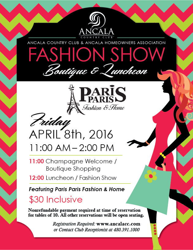 Fashion Show & Boutique Luncheon Ancala Country Club 20160408